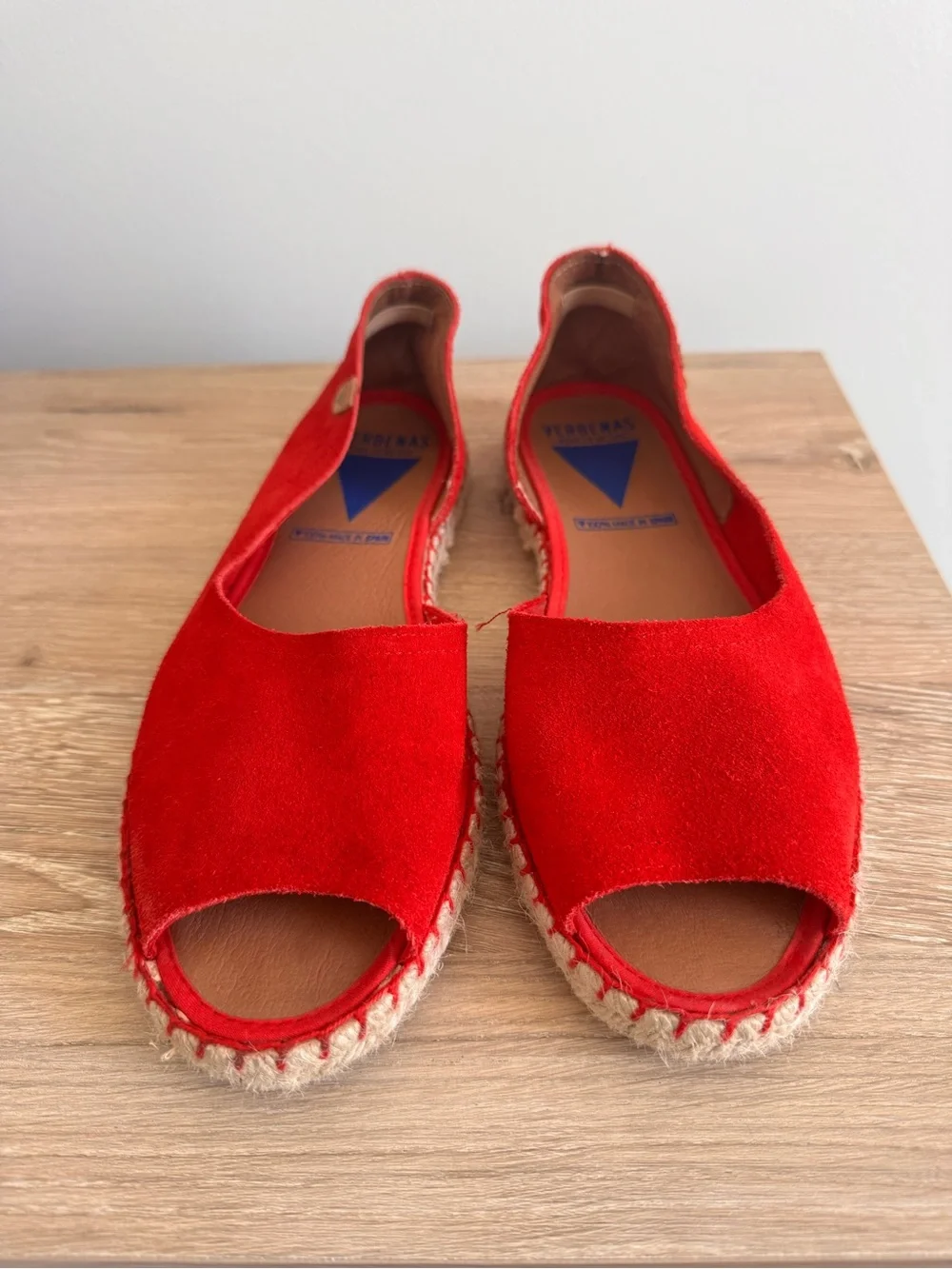 Red Suede Women's Espadrille Flats